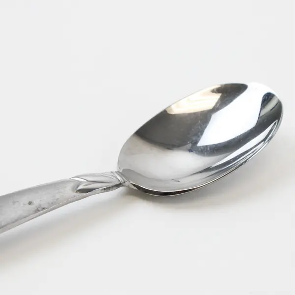 Lot of 4 Pfaltzgraff Satin Laurel Stainless Steel Soup Spoons 8"