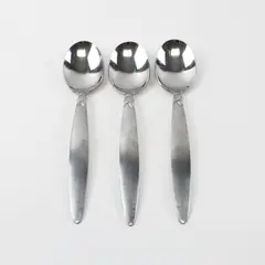 Lot of 3 Pfaltzgraff Satin Laurel Stainless Steel Soup Spoons 8"