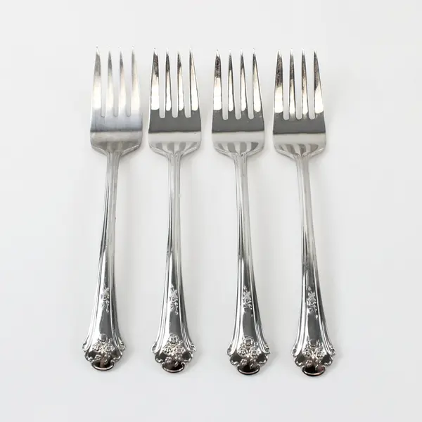 Lot of 4 Pfaltzgraff Sachet Stainless Steel Salad Forks 7 Inch
