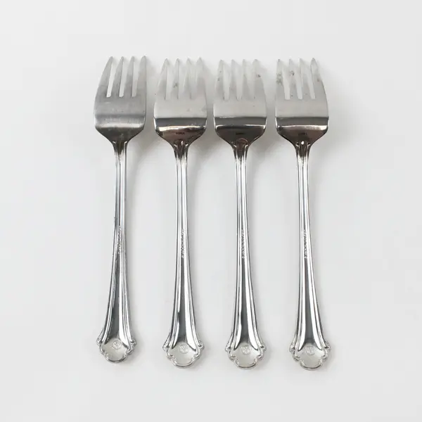 Lot of 4 Pfaltzgraff Sachet Stainless Steel Salad Forks 7 Inch