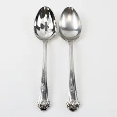 Lot of 2 Pfaltzgraff Sachet Stainless Steel Serving Spoons Slotted and Unslotted