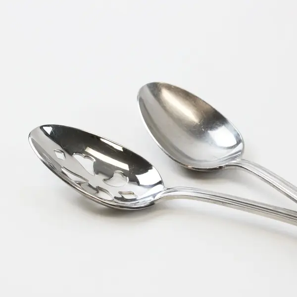 Lot of 2 Pfaltzgraff Sachet Stainless Steel Serving Spoons Slotted and Unslotted