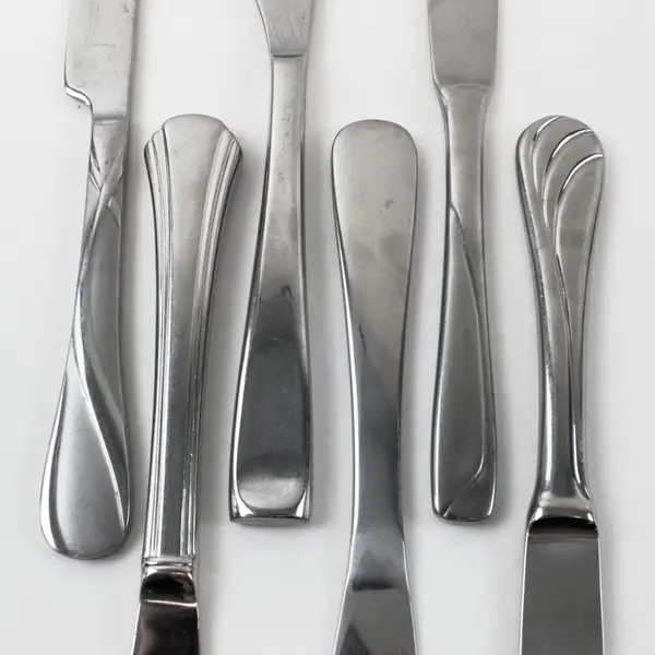 Lot of 6 Used Mixed Table Knives 8.5-9.5in Cambridge Oneida Pfaltzgraff
