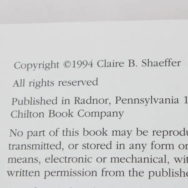 Sew Any Set-In Pocket Claire B. Shaeffer 1994 Sewing Book Paperback