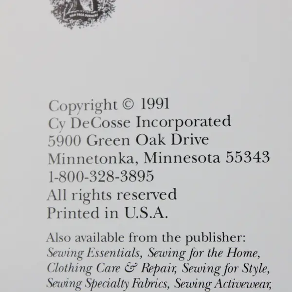 Singer Sewing Reference Library Sewing Lingerie Paperback 1991 ISBN 0865732612