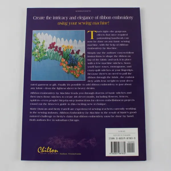 Ribbon Embroidery by Machine Softcover 1996 Marie Duncan Betty Farrell