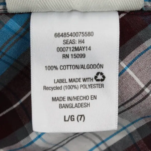 Toughskins Mix & Match Boy's Large 7 Plaid Button-Up Shirt Burgundy Gray