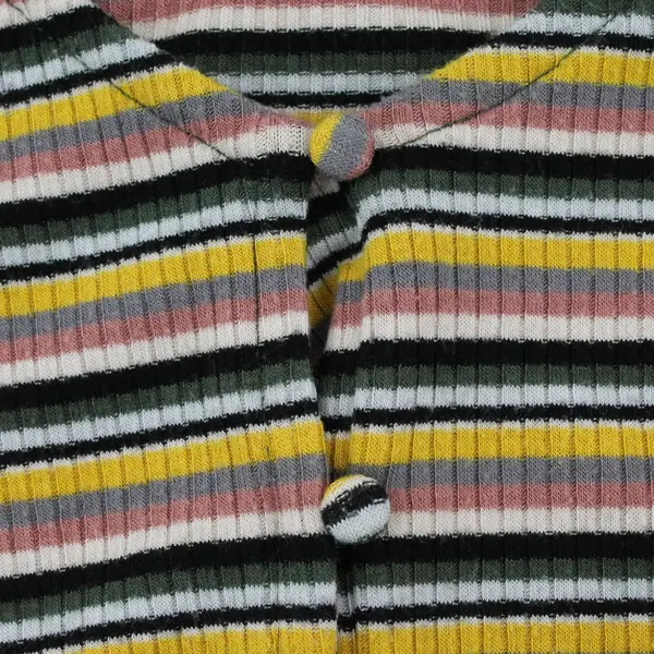 Art Class Girls Long Sleeve Striped Button Front Top Size L 10/12