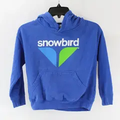 Live And Tell Snowbird Ski Resort Blue Pullover Hoodie Youth Small