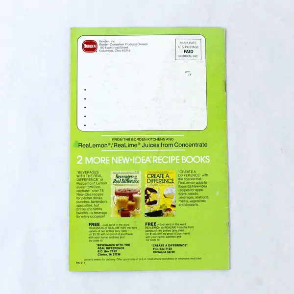 1983 That Lively Lime Twist Cookbook by Borden - Good Condition