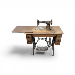 Antique Singer 66 Treadle Sewing Machine and Table w/ Organizers - Local Pickup