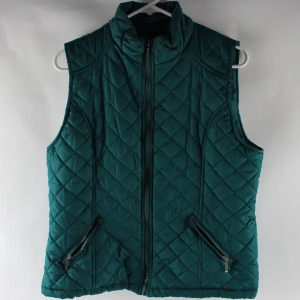 Outer Edge Women's Quilted Zip Vest Forest Green Size Large