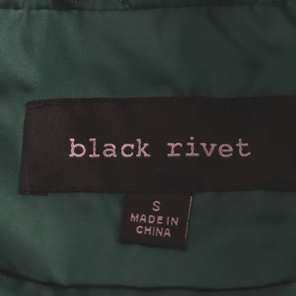 Black Rivet Women's Quilted Vest Dark Green Zip Front Size S