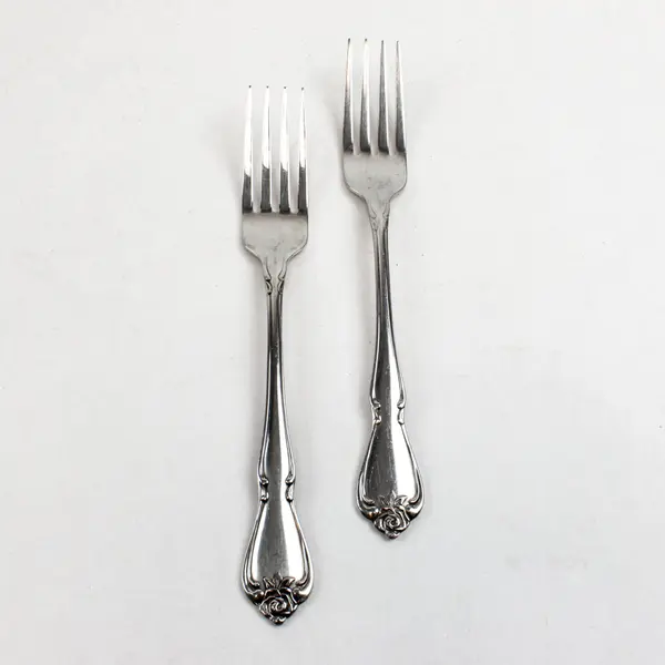 Lot of 2 Oneida Rogers Arbor Rose-True Rose Stainless Steel Forks 7 3/8" 