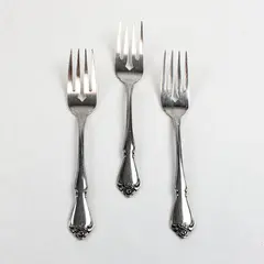 Lot of 3 Oneida Rogers Arbor Rose-True Rose Stainless Steel Salad Forks 6 1/4" 