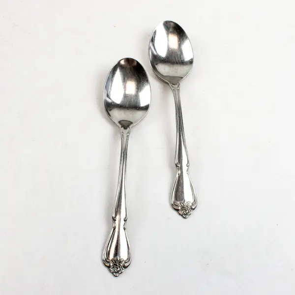 Lot of 2 Oneida Rogers Arbor Rose-True Rose Stainless Oval Soup Spoons 6 7/8"