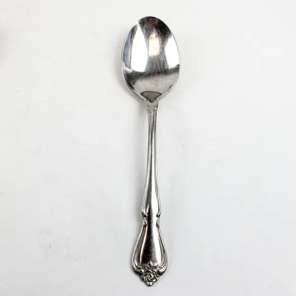 Lot of 2 Oneida Rogers Arbor Rose-True Rose Stainless Oval Soup Spoons 6 7/8"