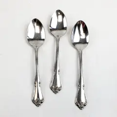 Lot of 3 Oneida Rogers Arbor Rose-True Rose Stainless Steel Teaspoons 6"