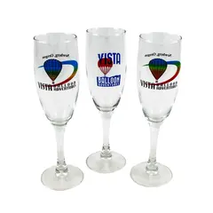Set of 3 Vista Balloon Adventures Stemmed Champagne Flutes 8" Tall