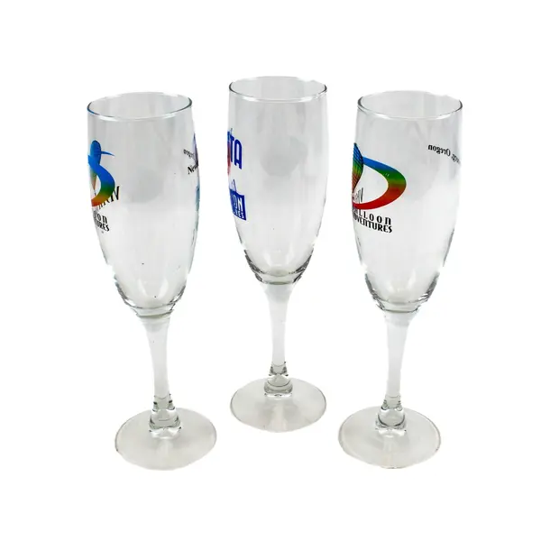 Set of 3 Vista Balloon Adventures Stemmed Champagne Flutes 8" Tall