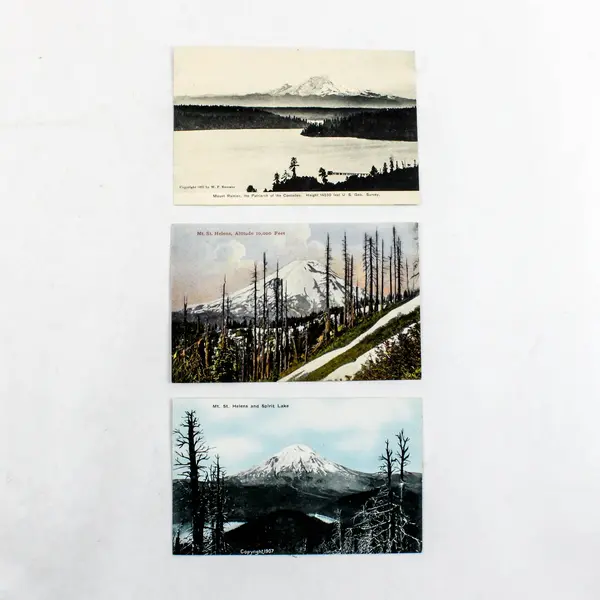 Lot of 3 1903-1907 Washington Mt St Helens Mt Rainier Topo Postcards