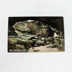 VTG Devil's Punch Bowl Entrance Newport Oregon Litho Postcard AL Thomas 