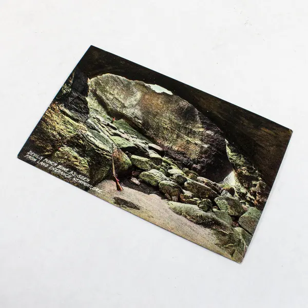 VTG Devil's Punch Bowl Entrance Newport Oregon Litho Postcard AL Thomas 