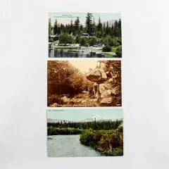 Lot of 3 VTG Southern Oregon Postcards Mt Pitt Pelican Bay Hanging Rock