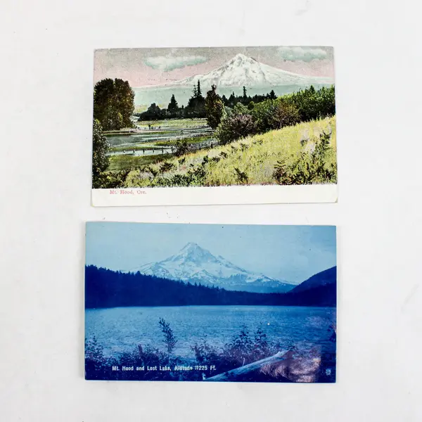 Lot Of 2 Vintage 1908-09 Mt Hood Oregon Litho Postcards
