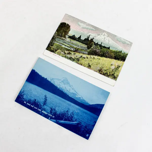 Lot Of 2 Vintage 1908-09 Mt Hood Oregon Litho Postcards