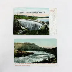 Lot Of 2 1907 Dam Postcards Sweetwater Calif Rogue River Oregon Hilts Postmark
