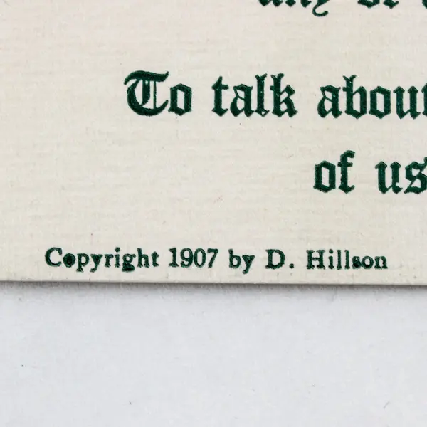 Vintage 1907 Arts and Crafts Silence Is Golden D. Hillson Postcard