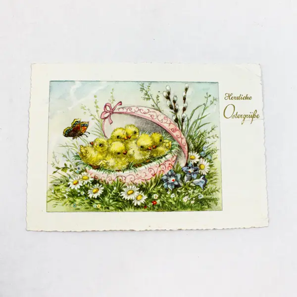 Lot Of 3 Vintage 1960s German Easter Greeting Postcards 