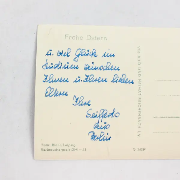 1962 Easter Baby Chick German DDR RPPC Real Photo Postcard
