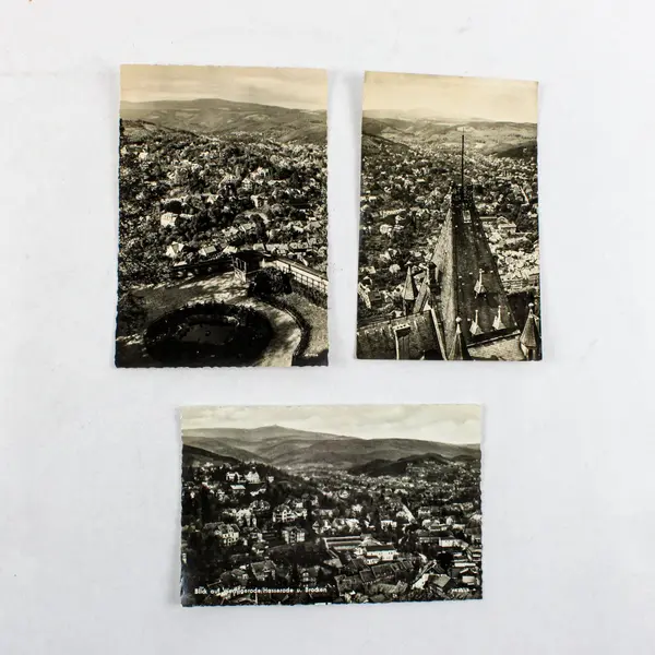 Lot Of 3 VTG 1950s Wernigerode East Germany Bird's-Eye View RPPC Postcards