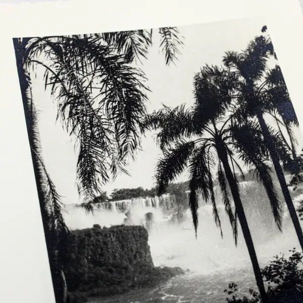 Vintage 1962 Iguazu Falls Brazil Photo Greeting Card Boas Festas Feliz Ano Novo