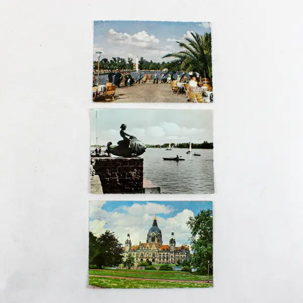 Lot of 3 VTG 1950s Hanover Germany Color Postcards