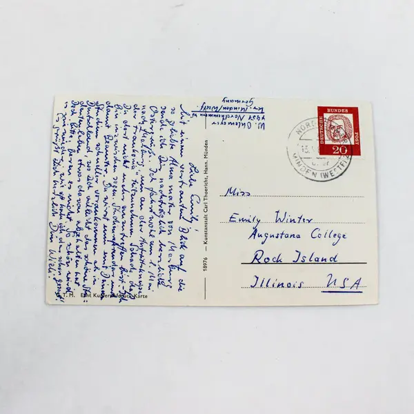 Vintage 1950s Marburg Germany University Lahn Bridge Postcard