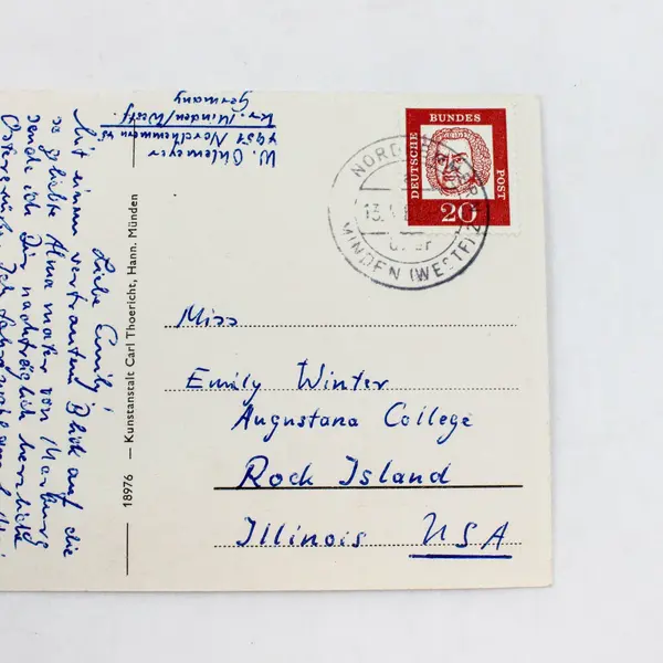 Vintage 1950s Marburg Germany University Lahn Bridge Postcard
