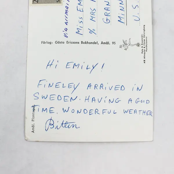 Vintage 1960 Plantaget Park Amal Sweden Postcard