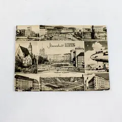 Vintage 1963 Leipzig East Germany Multi View Landmarks Postcard