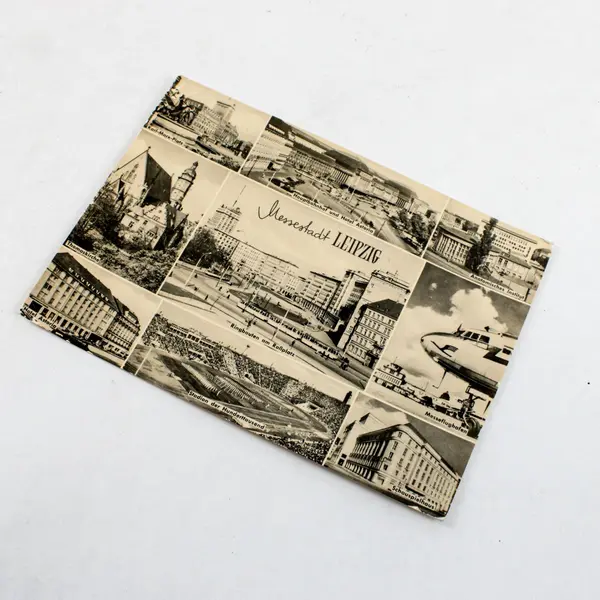 Vintage 1963 Leipzig East Germany Multi View Landmarks Postcard