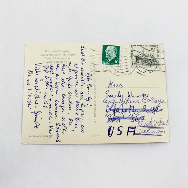 Vintage 1963 Leipzig East Germany Multi View Landmarks Postcard