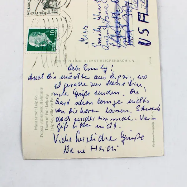 Vintage 1963 Leipzig East Germany Multi View Landmarks Postcard
