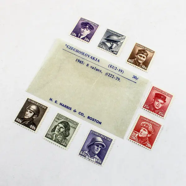 Set Of 8 Czechoslovakia 1945 London Issue Stamps Sc #272-79 MNH