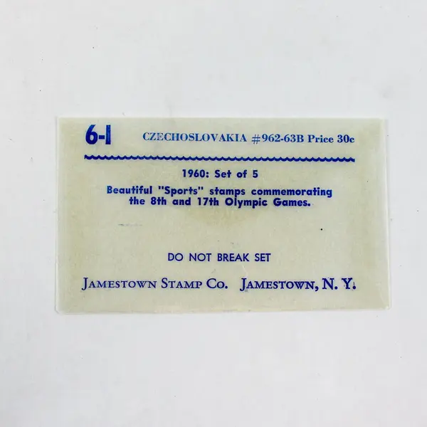 Set Of 5 Czechoslovakia 1960 Olympic Sports SC #962-63B Used