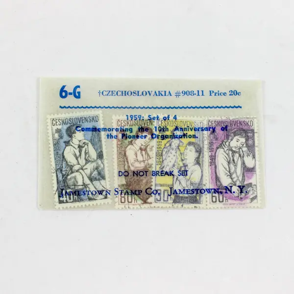 Set Of 4 Czechoslovakia 1959 Pioneer Organization Stamps SC #908-11 Used