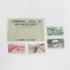 Lot Of 4 Czechoslovakia 1955 Infrastructure Stamps SC #727-30 Used