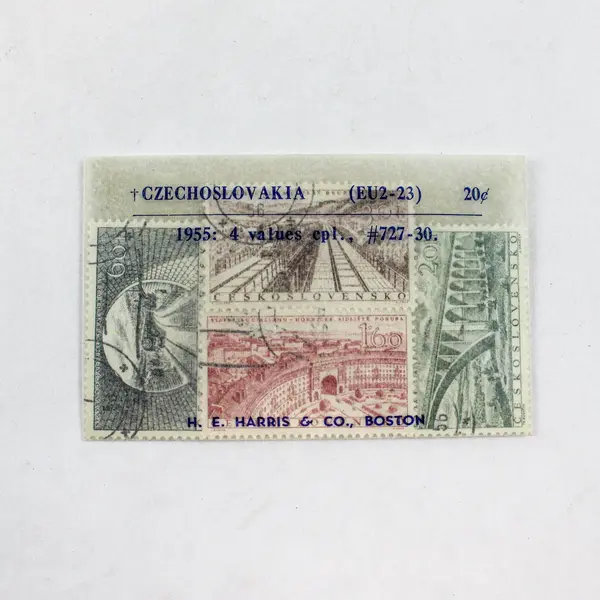 Lot Of 4 Czechoslovakia 1955 Infrastructure Stamps SC #727-30 Used