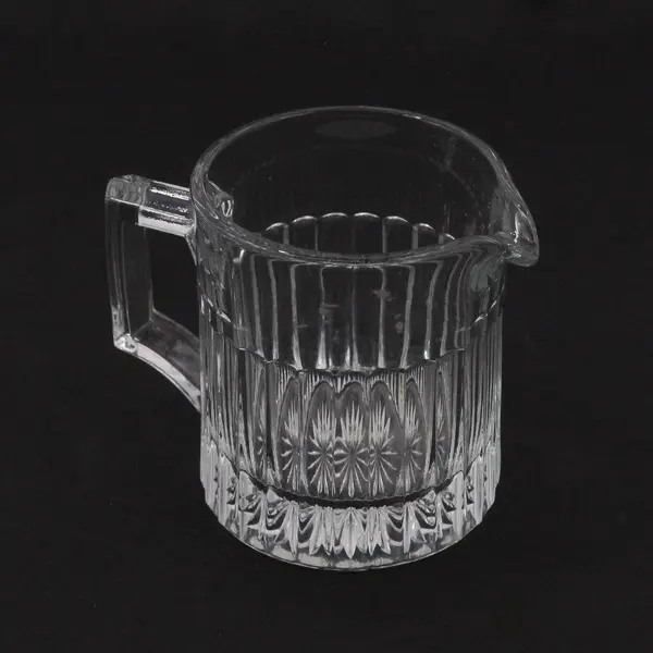 Vintage Heisey Narrow Flute Clear Glass Creamer Raised Rim